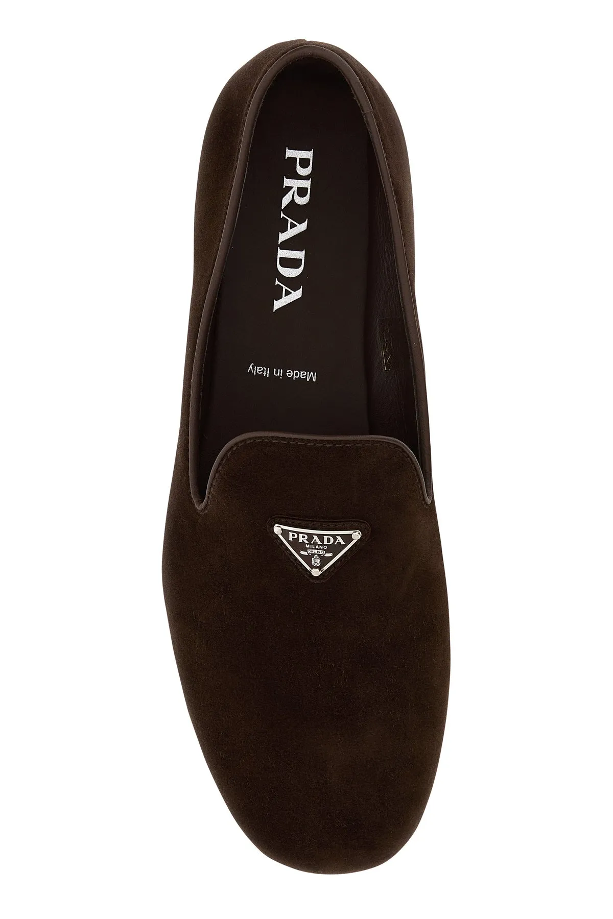 Dark brown suede loafers