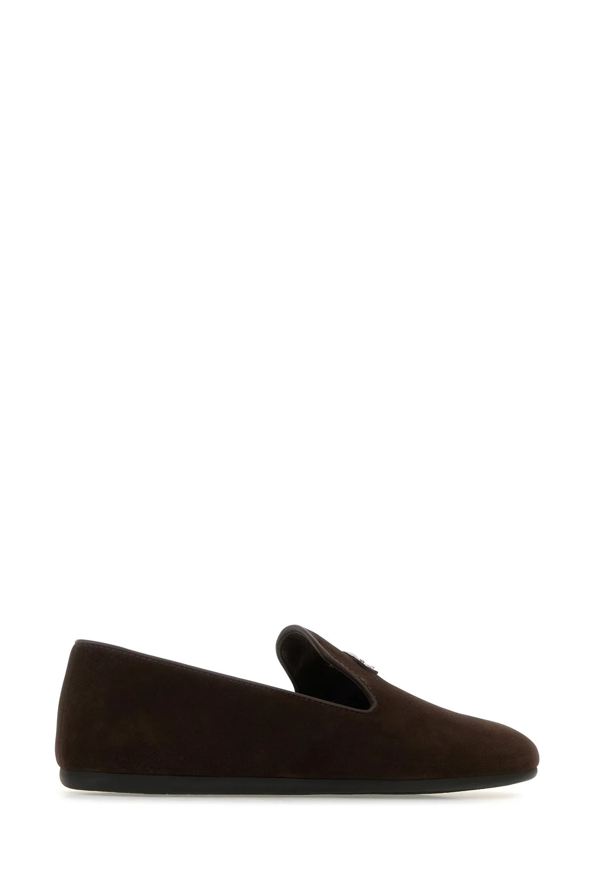 Dark brown suede loafers