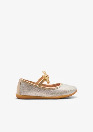 Gold Butterfly Strip Ballerinas