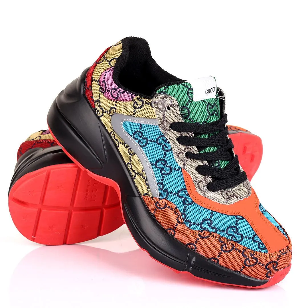 Guc Multi-Coloured Double G All Round Logo Designed Sneakers