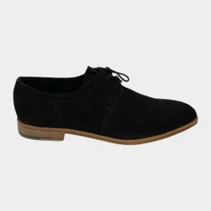 John Lobb men's black suede loafers