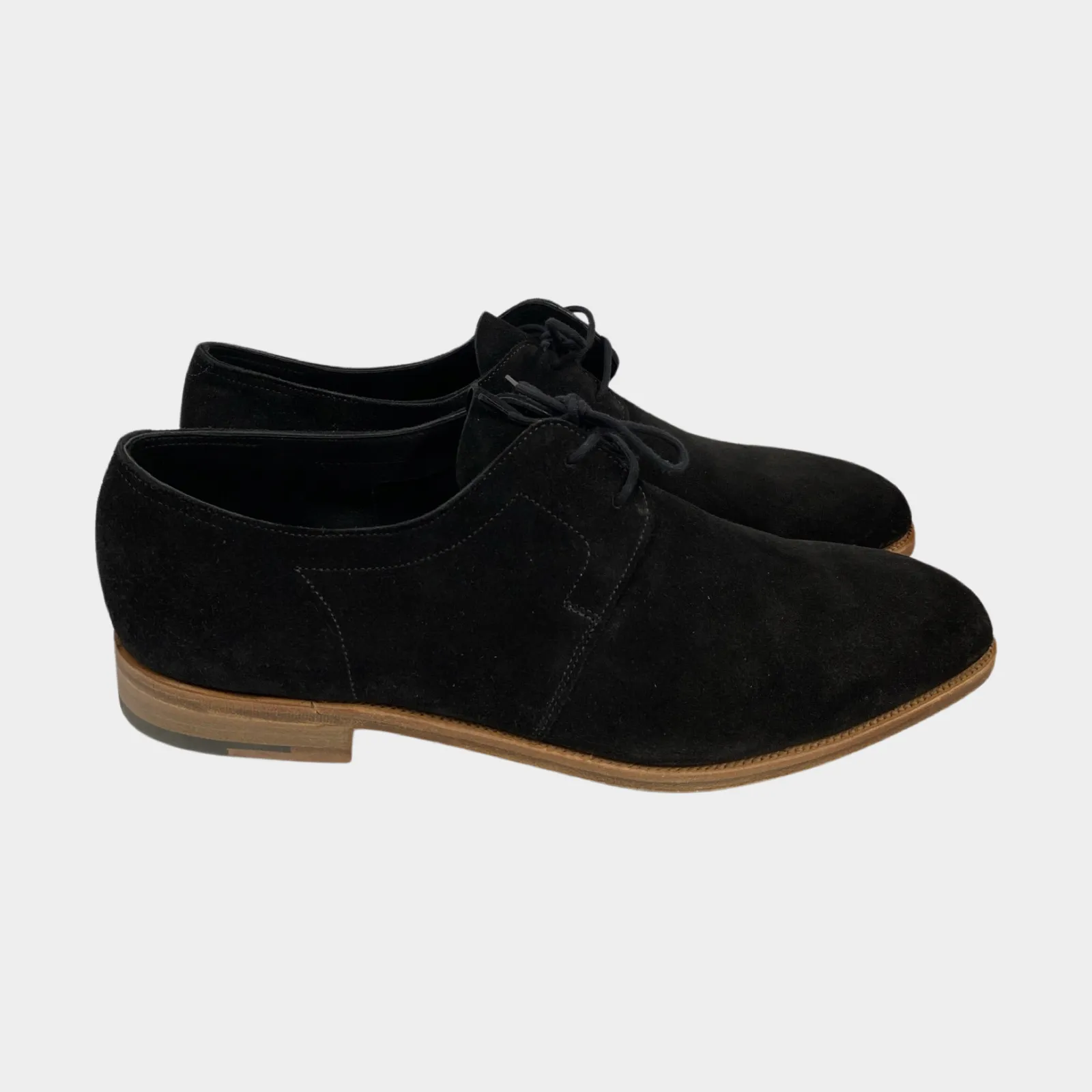 John Lobb men's black suede loafers