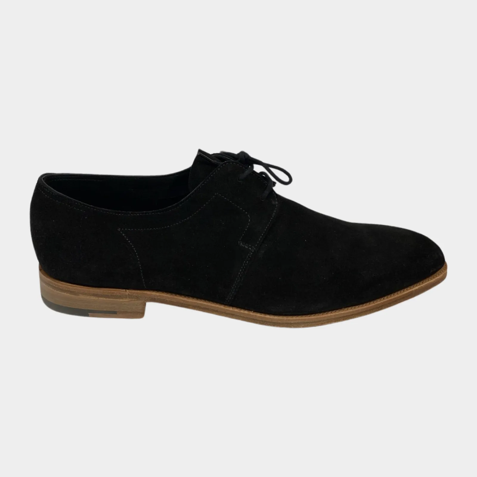 John Lobb men's black suede loafers