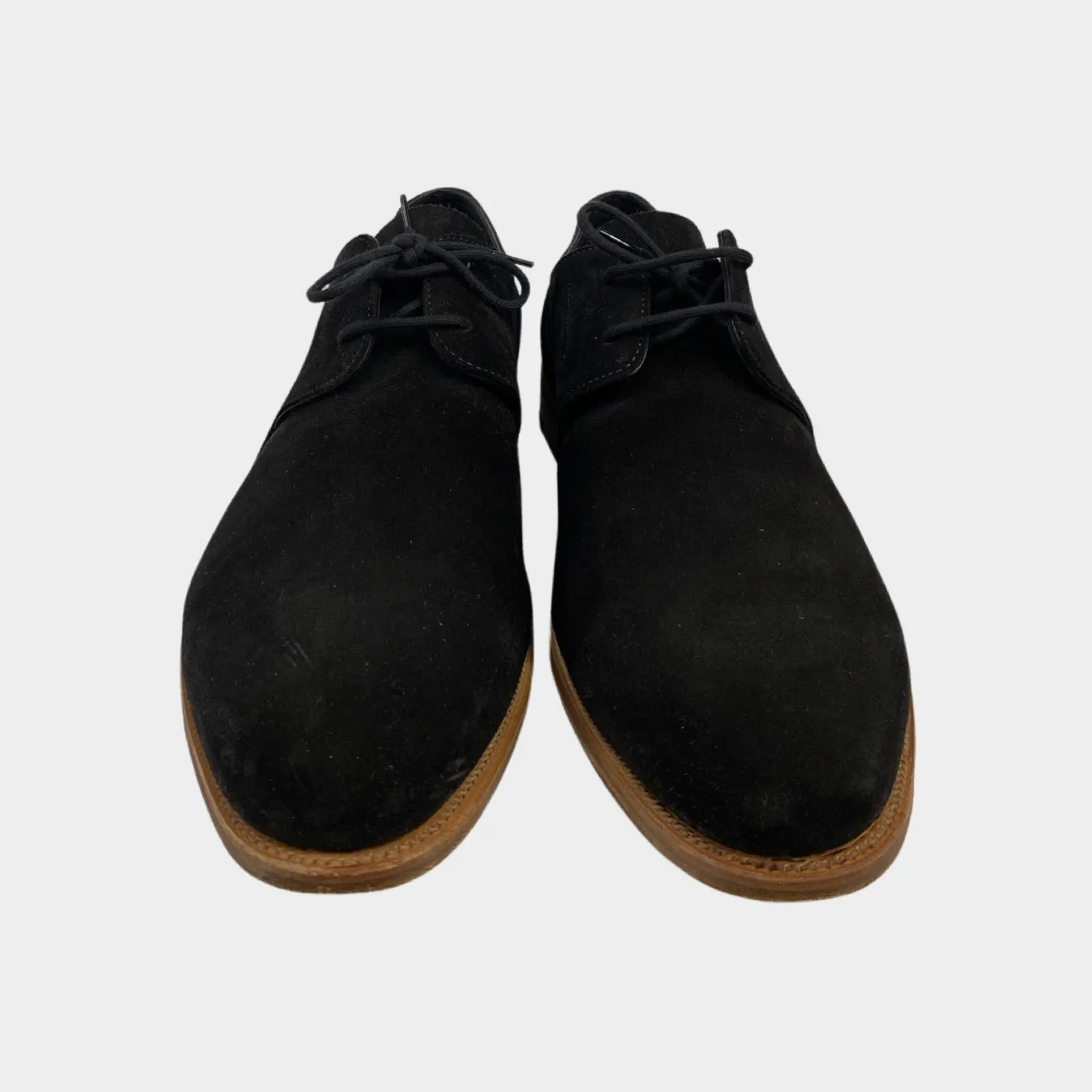 John Lobb men's black suede loafers