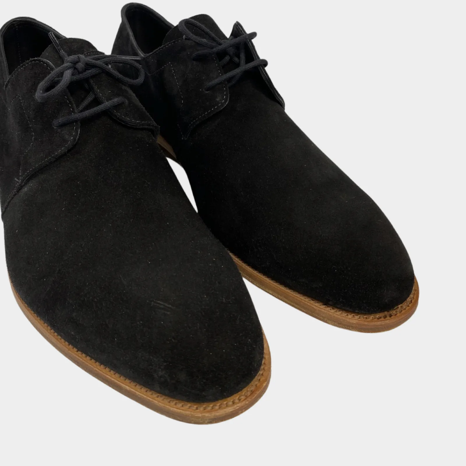 John Lobb men's black suede loafers