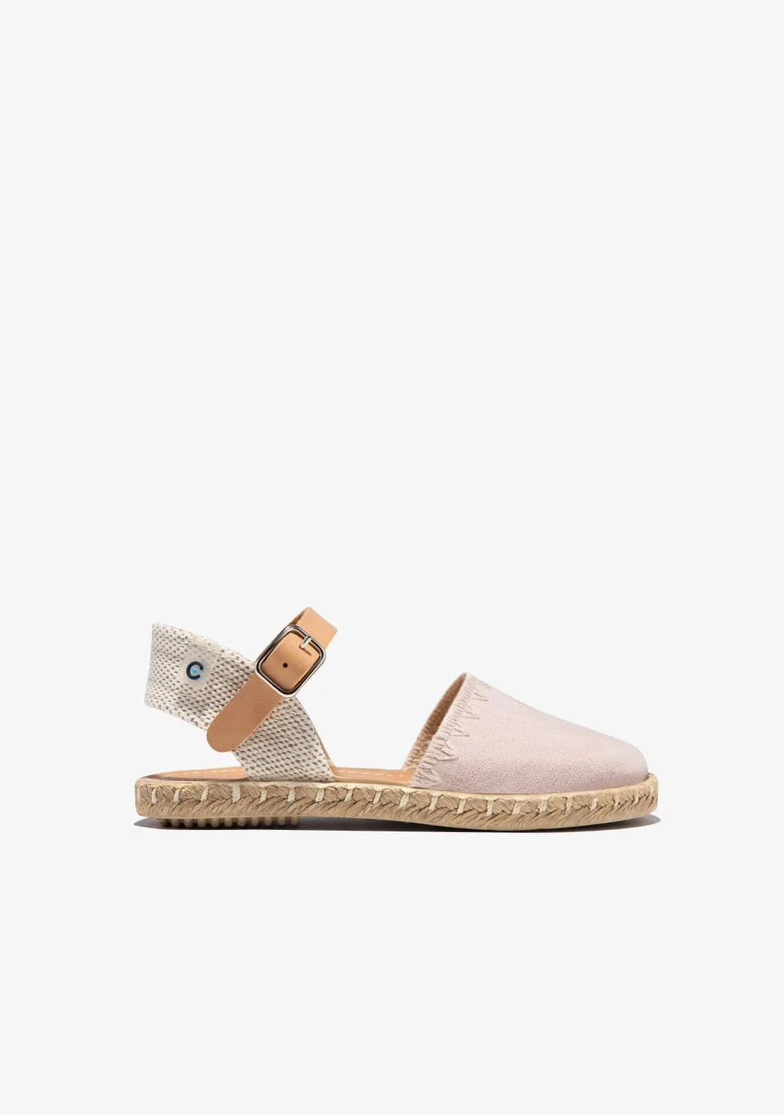 Pink Buckle Embroidery Espadrilles