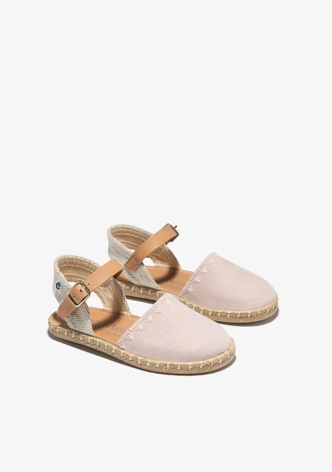 Pink Buckle Embroidery Espadrilles