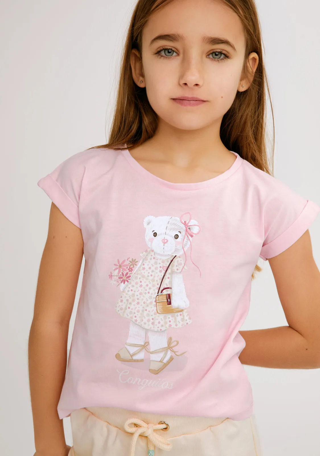 Pink Flower Bear T-Shirt