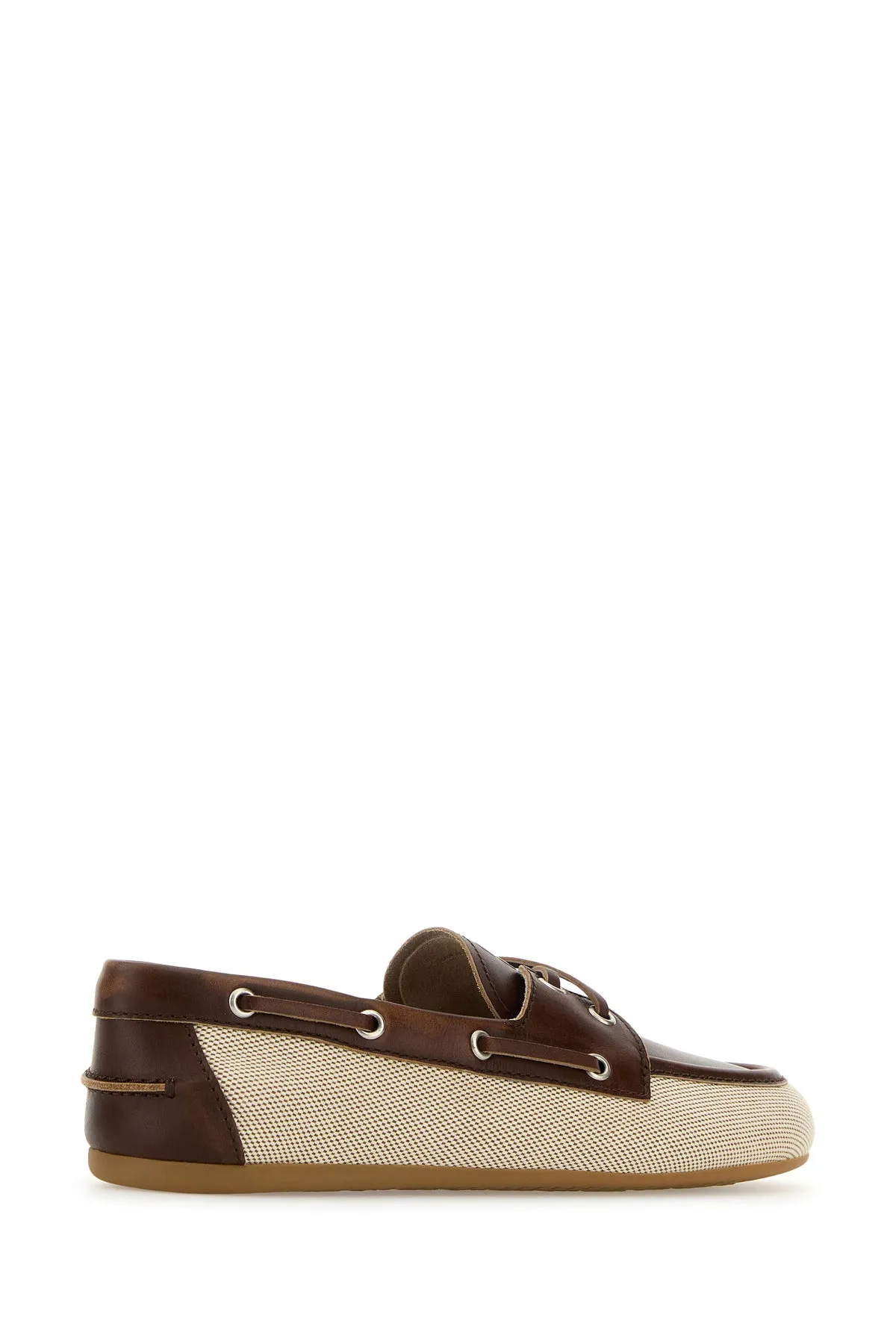 Two-tone canvas loafers