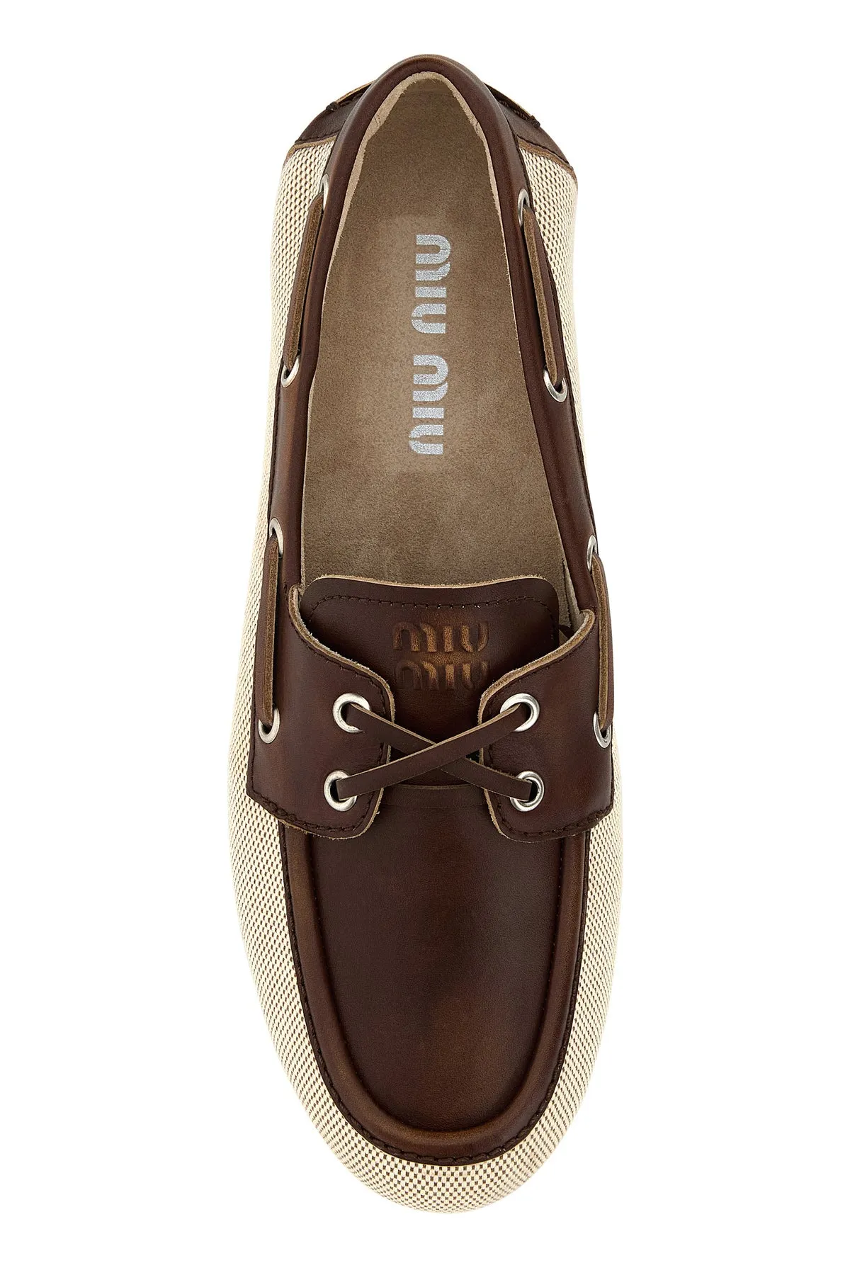 Two-tone canvas loafers