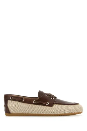 Two-tone canvas loafers