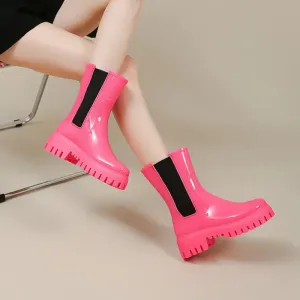 Women Rain Boots Waterproof Rubber Shoes New Arrivals Designer Platform Boots - WRB50153