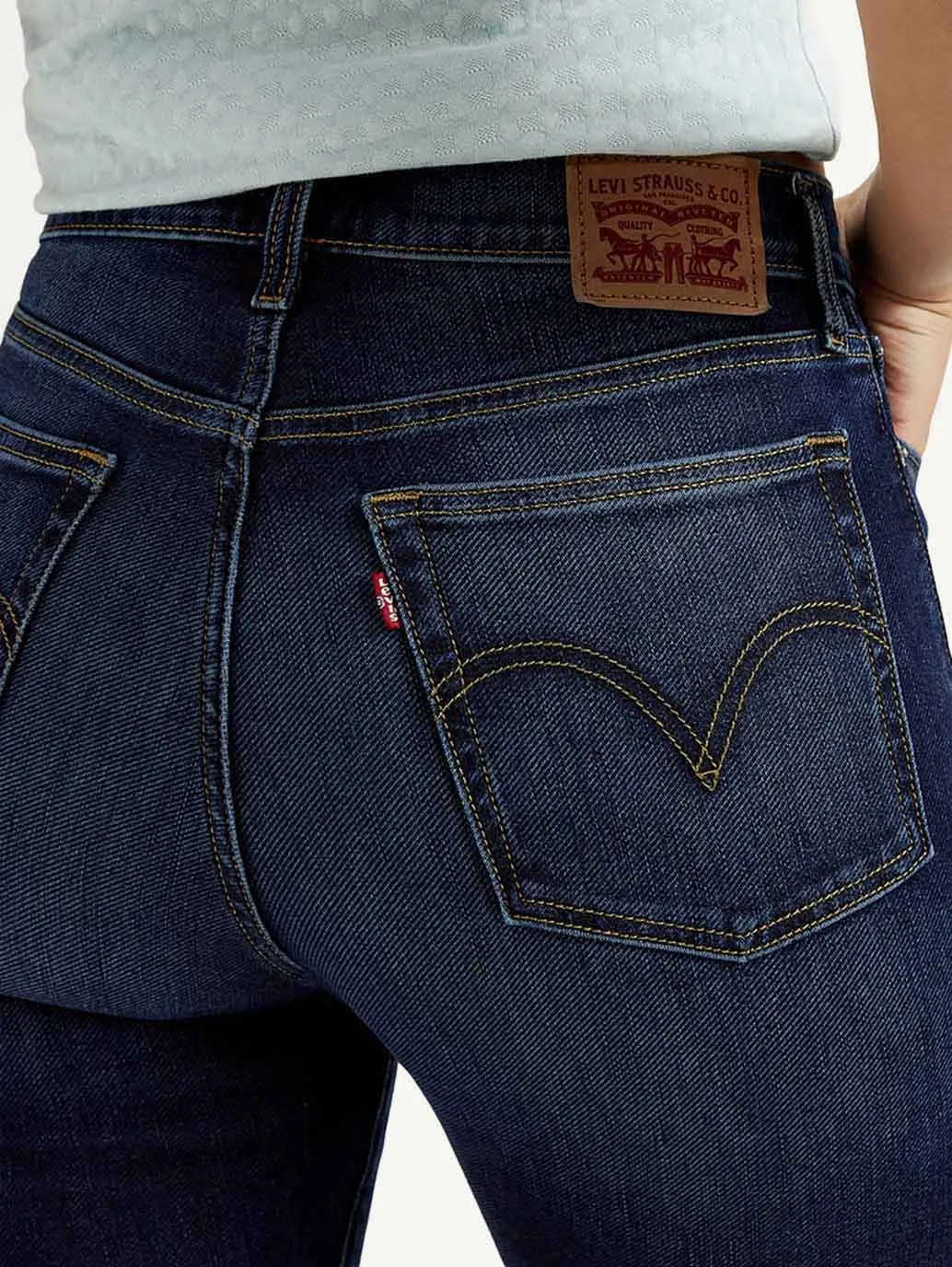 Women's Navy Blue Straight Fit High Rise Jeans
